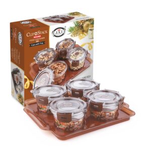 Clip N Stack 4pcs Round With Tray